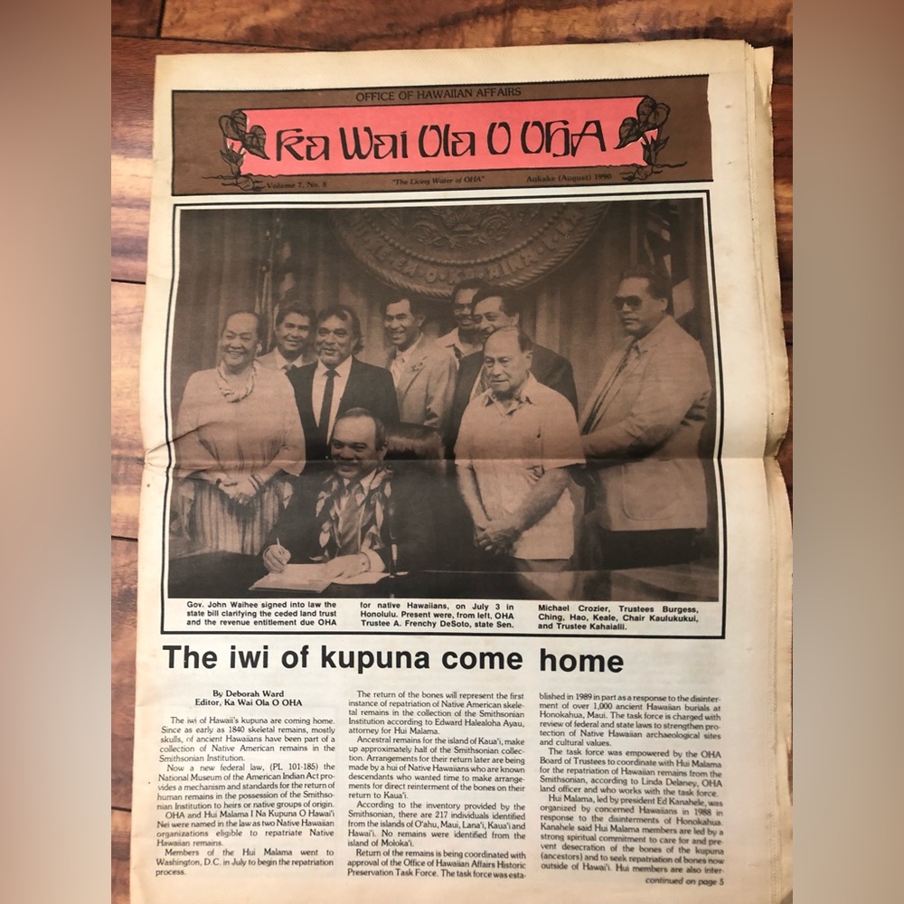 VINTAGE Office of Hawaiian Affairs KA WAI OLA O OHA newspaper.